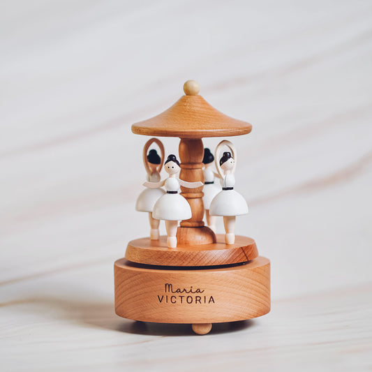 Carrusel musical de madera bailarinas personalizado