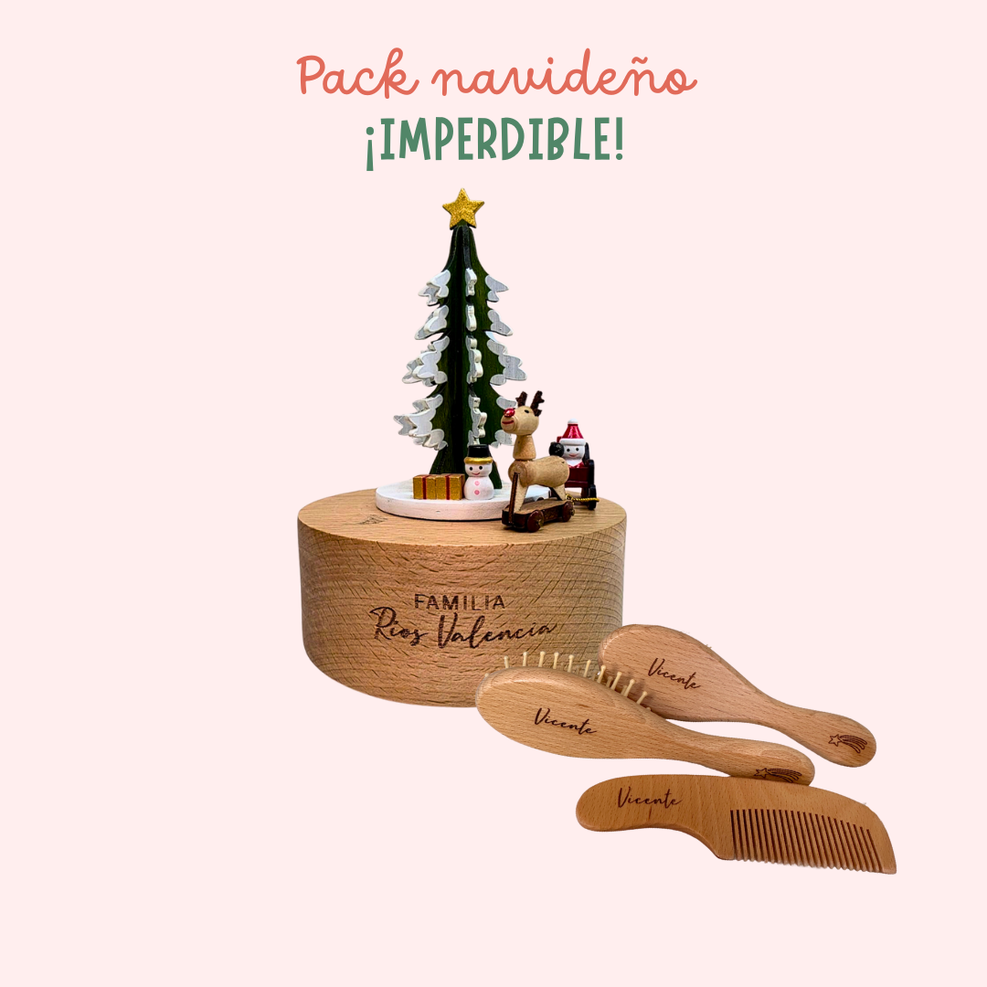 Pack Navideño Cajita musical de Navidad + Set de cepillos