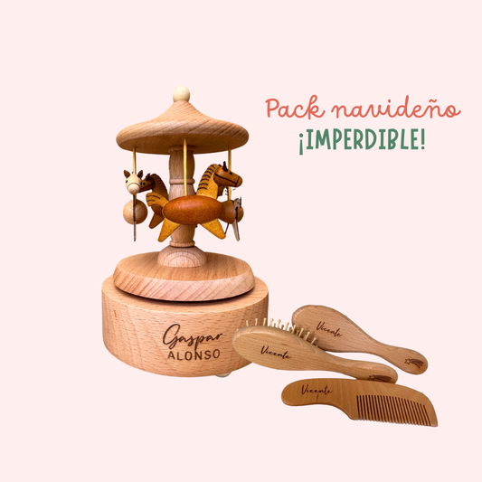 Pack navideño Carrusel de caballitos + Set de cepillos