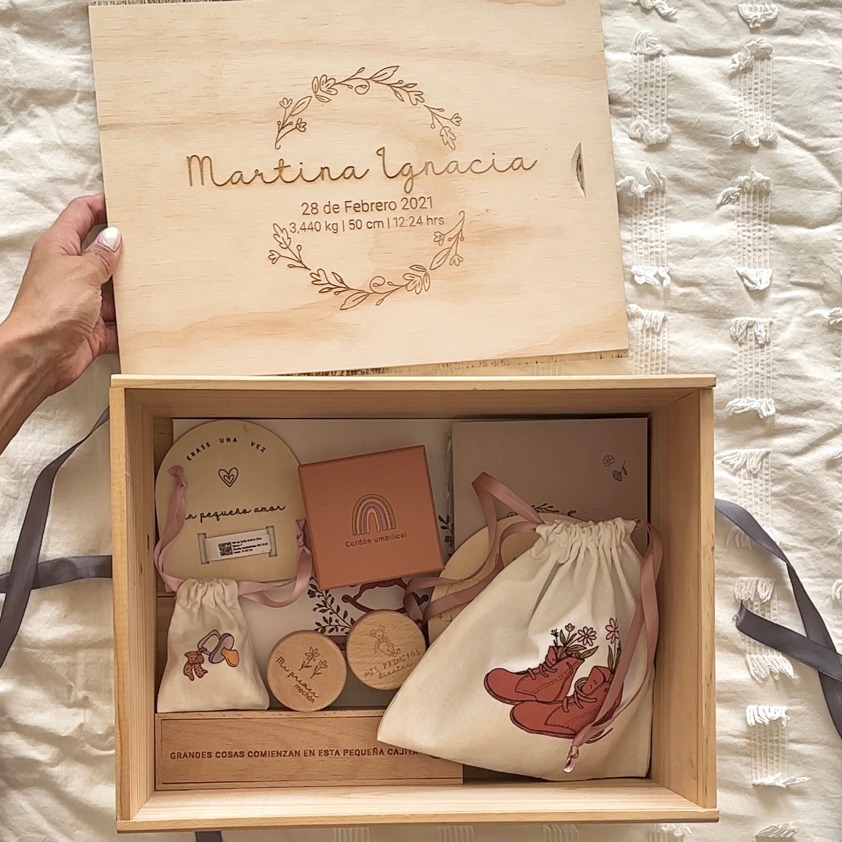 Kit caja para guardar recuerdos de los hijos